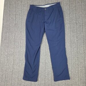 Under Armour Golf Pants Men 36x32 Navy Blue Flat Front Stretch